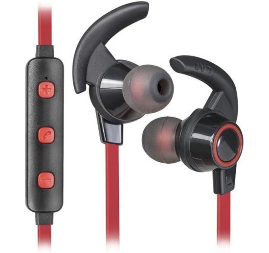 Słuchawki z mikrofonem Defender OUTFIT B725 SPORT Bluetooth douszne czarno-czerwone