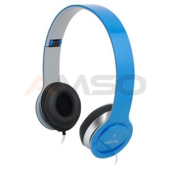 Słuchawki z mikrofonem LogiLink HS0031 stereo HQ, niebieskie