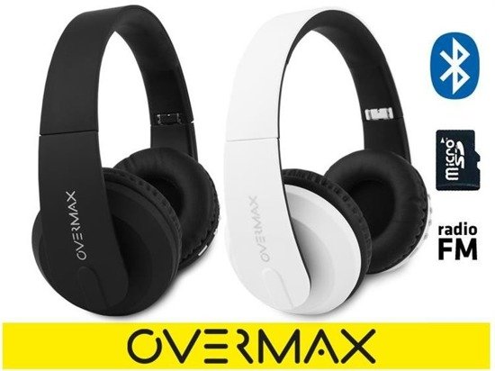Słuchawki z mikrofonem MP3 BT Overmax SOUNDBOOST bezprzewodowe czarne