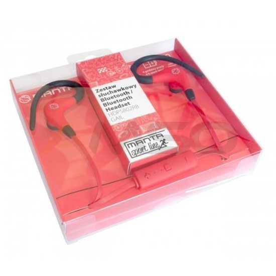 Słuchawki z mikrofonem Manta HDPS802RB bezprzewodowe czarno-czerwone