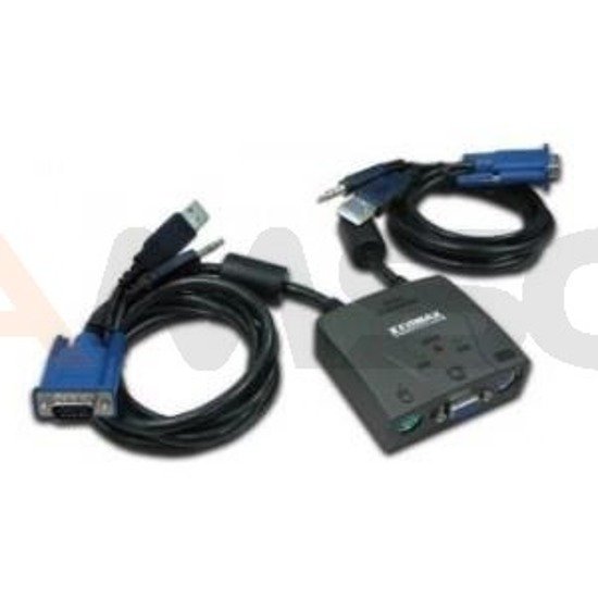 Switch KVM Edimax EK-UA2C 2xUSB z kablami i audio