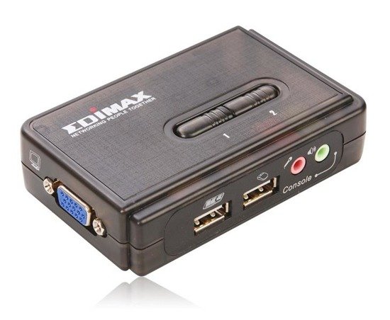 Switch KVM Edimax EK-UAK2 2xUSB z kablami, audio i mic
