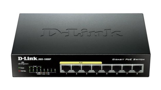 Switch niezarządzalny D-Link 8-portowy DGS-1008P PoE 10/100/1000 Gigabit - USZ OPAK