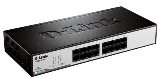 Switch niezarządzalny D-Link DES-1016D L2 16x10/100 Desktop/Rack 19'' Metal NO FAN