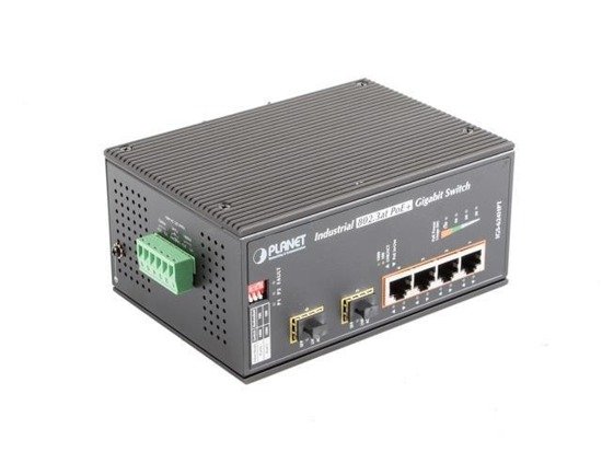 Switch niezarządzalny Planet IGS-624HPT 4-Port PoE+ 1000Base-T + 2-Port 1000Base-X SFP przemysłowy DIN Rail