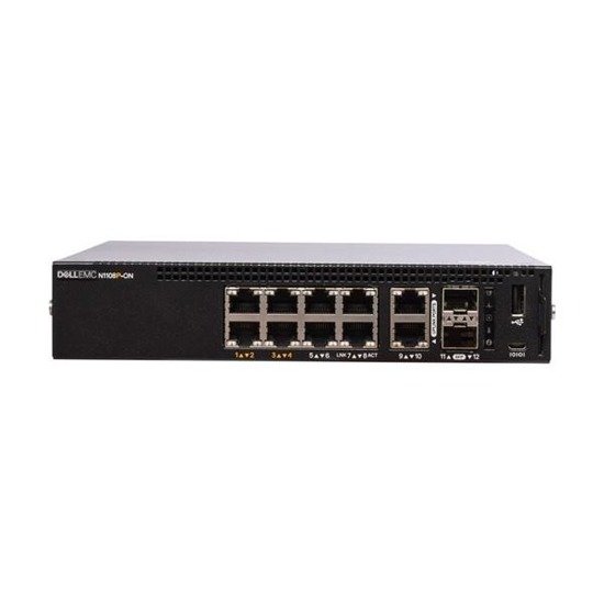 Switch zarządzalny Dell EMC Networking N1108P, L2, 8 ports 1GbE, PoE+, 2 ports SFP 1GbE