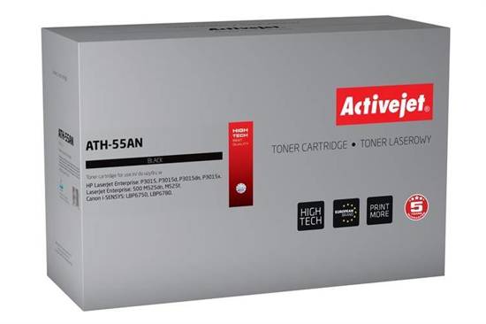 Toner Activejet ATH-55AN (zamiennik HP 55A CE255A, Canon CRG-724; Premium; 6000 stron; czarny)