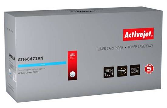 Toner Activejet ATH-6471AN (zamiennik HP 502A Q6471A, Canon CRG-717C; Premium; 4000 stron; niebieski)