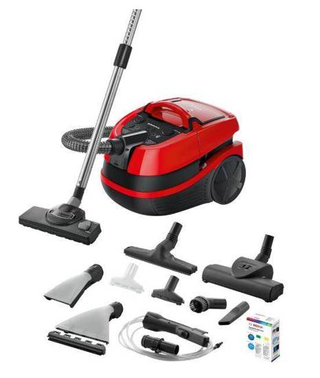 Vacuum Cleaner BOSCH BWD421PET Canister/Wet/dry/Aquafilter 2100 Watts Black / Red Weight 7 kg BWD421PET