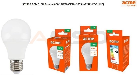 Żarówka LED ACME Ashape A60 12W3000K20h1055lmE27E (ECO LINE)
