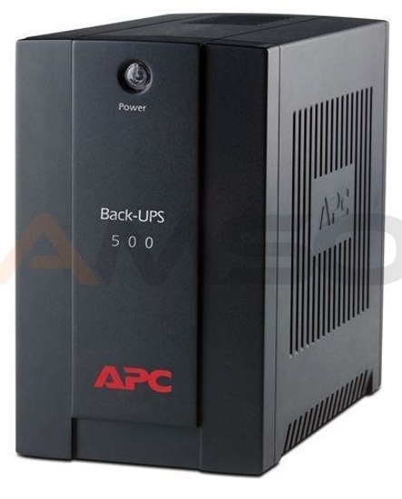 Zasilacz awaryjny UPS APC BX500CI BACK-UPS 500 VA, AVR, gniazda zasilające IEC