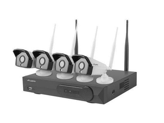 Zestaw do monitoringu Lanberg ICS-0404-0020 rejestrator NVR 4 kanałowy WiFi + 4 kamery IP 2 Mpx z akcesoriami