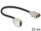 Moduł Keystone Delock gniazdo HDMI(F) -> HDMI(F) 250" na kablu 22cm do puszki montażowej