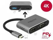 Replikator portów Delock USB Type-C -> HDMI, USB 3.0, VGA, PD 2.0, USB type-C mikro