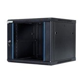 Szafa wisząco-stojąca START.LAN rack 19" 9U 600x600mm czarna (drzwi przednie szklane)